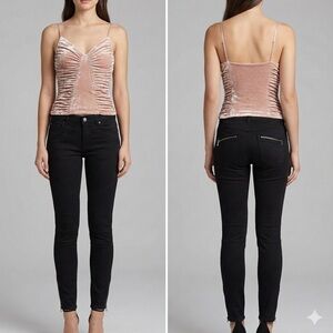 New Vintage Plush BeBe Nude Velour Sexy Top - Small